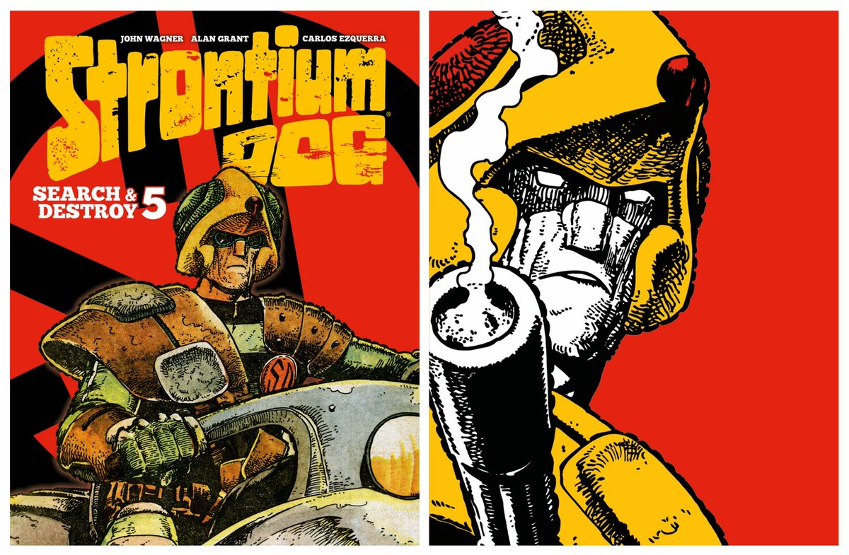 ATTENTION DOGHOUSE!!
Rebellion are releasing "Search &amp; Destroy 5" on February 10th and it's a BELTER!

This release features the stories "Outlaw!", "Big Bust of 49", "Slavers of Drule" and "The Beast of Milton Keynes".

Pre-order yours NOW at: shop.2000ad.com/catalogue/XB943 😊👍🏻