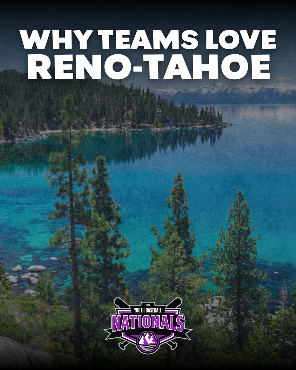 BaseballNats's tweet photo. Mountain views, lake days, and championship baseball. 🌄 🌊
The Youth Baseball Nationals in Reno–Tahoe delivers elite competition, family-friendly adventures, and an unforgettable summer experience.🏔️ ⚾️

Week 1: June 12-18, 2026 | Week 2: June 19-25, 2026
#YBN2026 https://t.co/d7HAxK59nI
