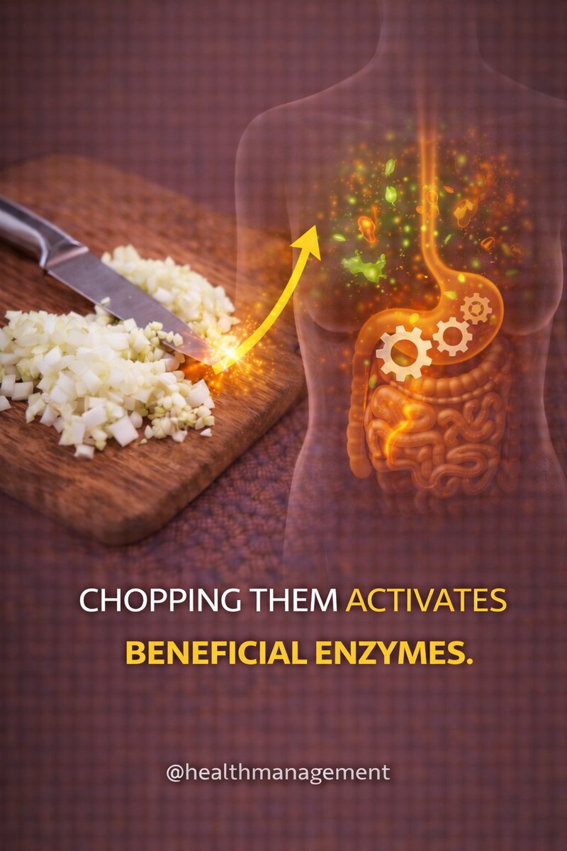 drjacobtips's tweet image. 🔪 Prep matters more than you think
Chopping vegetables like onions and garlic activates beneficial enzymes, unlocking more of their health benefits.
How you cook starts with how you cut ✨🌿

#HealthyCooking #FoodPrepTips #Enzymes #NutritionHacks #HealthManagement