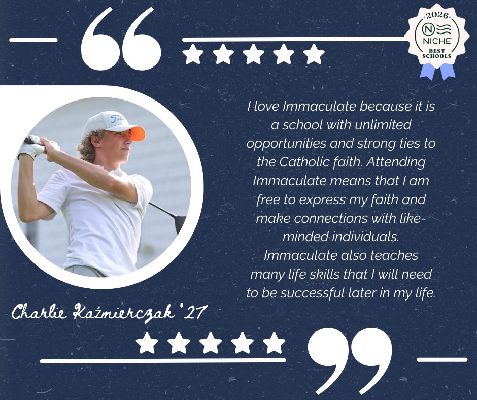 Ihsmustangs's tweet image. Read Charlie’s testimonial to see how Immaculate opens doors—and creates a place where he feels truly free to live his faith. Come visit and discover why it could be a great fit for your student, too.  #IHSAdmissions #EmpowerYourFuture #Community #CollegePrep #IHSSpiritualLife