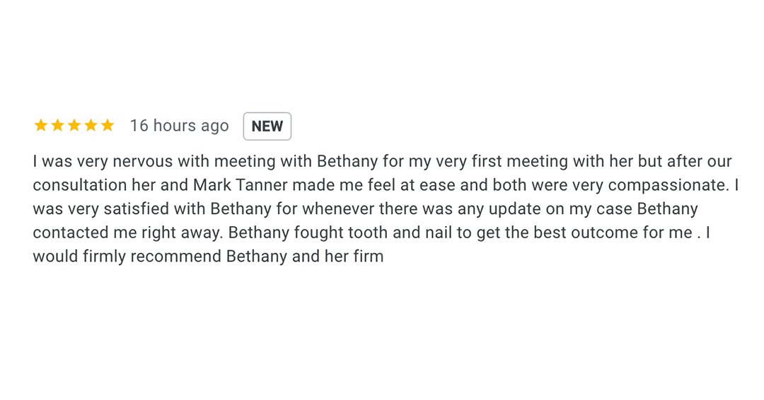 FeldmanShepherd's tweet photo. While we’re proud of the results we achieve for our clients, it’s especially meaningful when a client takes the time to share their experience.

Thank you to Bethany Nikitenko and Mark Tanner for earning this 5-star Google review and for the dedication you show every client. https://t.co/7lLEQmf2rG