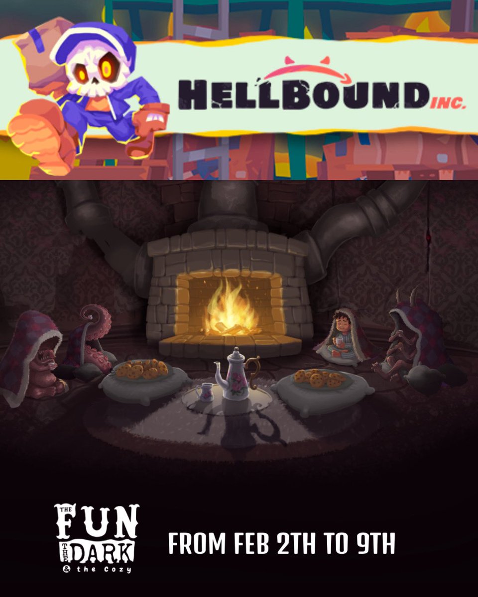 Weekend = demo time 🎮
We’re part of The Fun, The Dark &amp; The Cozy on Steam.
If dark, difficult platformers are your thing, Hellbound Inc might be for you

Event link in comments 👇🏻 

#indiegames #gamedev #steamnextfest #platformer #hellboundinc