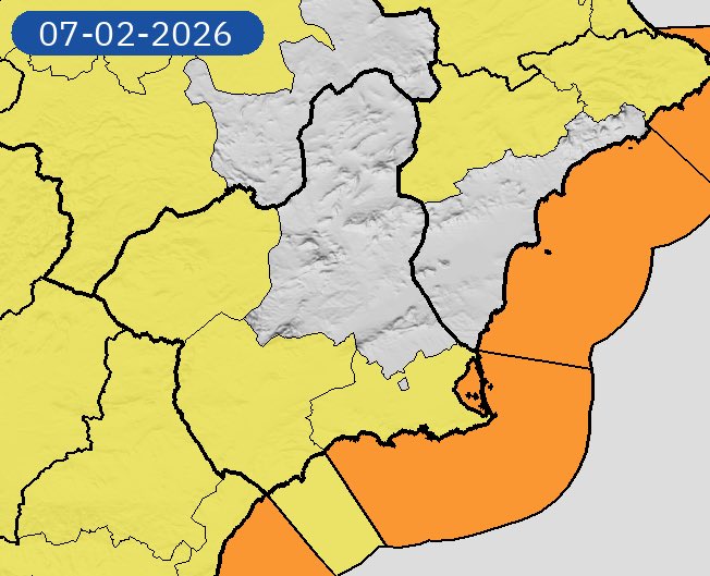 Mañana SABADO 7 DE FEBRERO seguiremos bajos los efectos del viento 

🟡Nivel: amarillo.
🕐 Hora: de las 15:00 a las 23:59
🌬️ Vientos -- Rachas 70km/h

🟠Nivel: naranja. 
🕐 Hora: de las 18:00 a las 23:59
🌊 Fenómenos Costeros 
•Viento de 60 a 70km/h (fuerza 8) y olas de 4m.