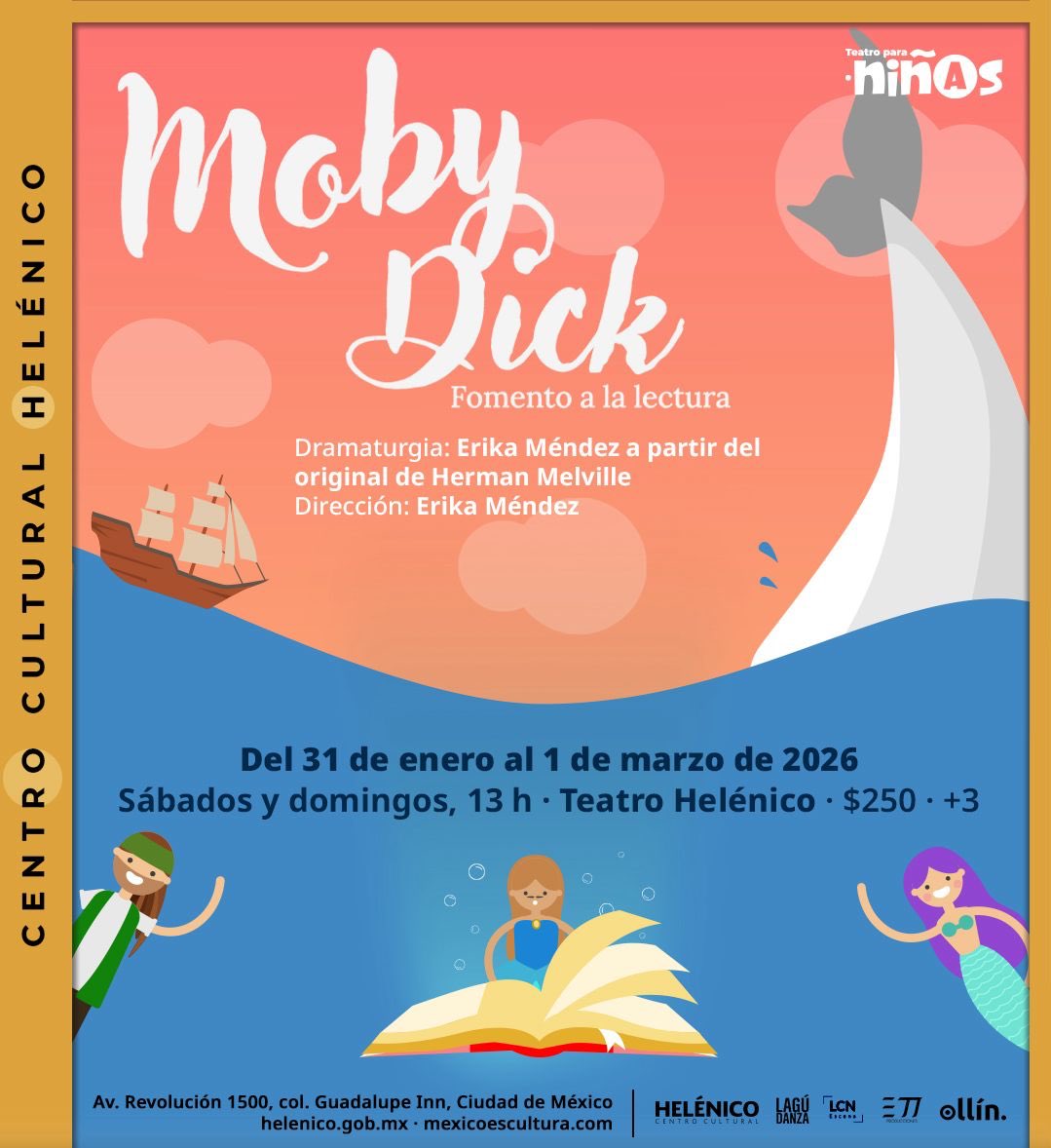 InterescenaMX's tweet photo. Este fin de semana, la familia puede vivir una aventura en alta mar, a través de la puesta  “Moby Dick”, una propuesta a partir del clásico original en donde danza, imaginación y libros crean un espectáculo épico e inmersivo. #PasesDobles sábado y domingo 11:30, RT+ Nombre+ Día https://t.co/IIKNvg06HY