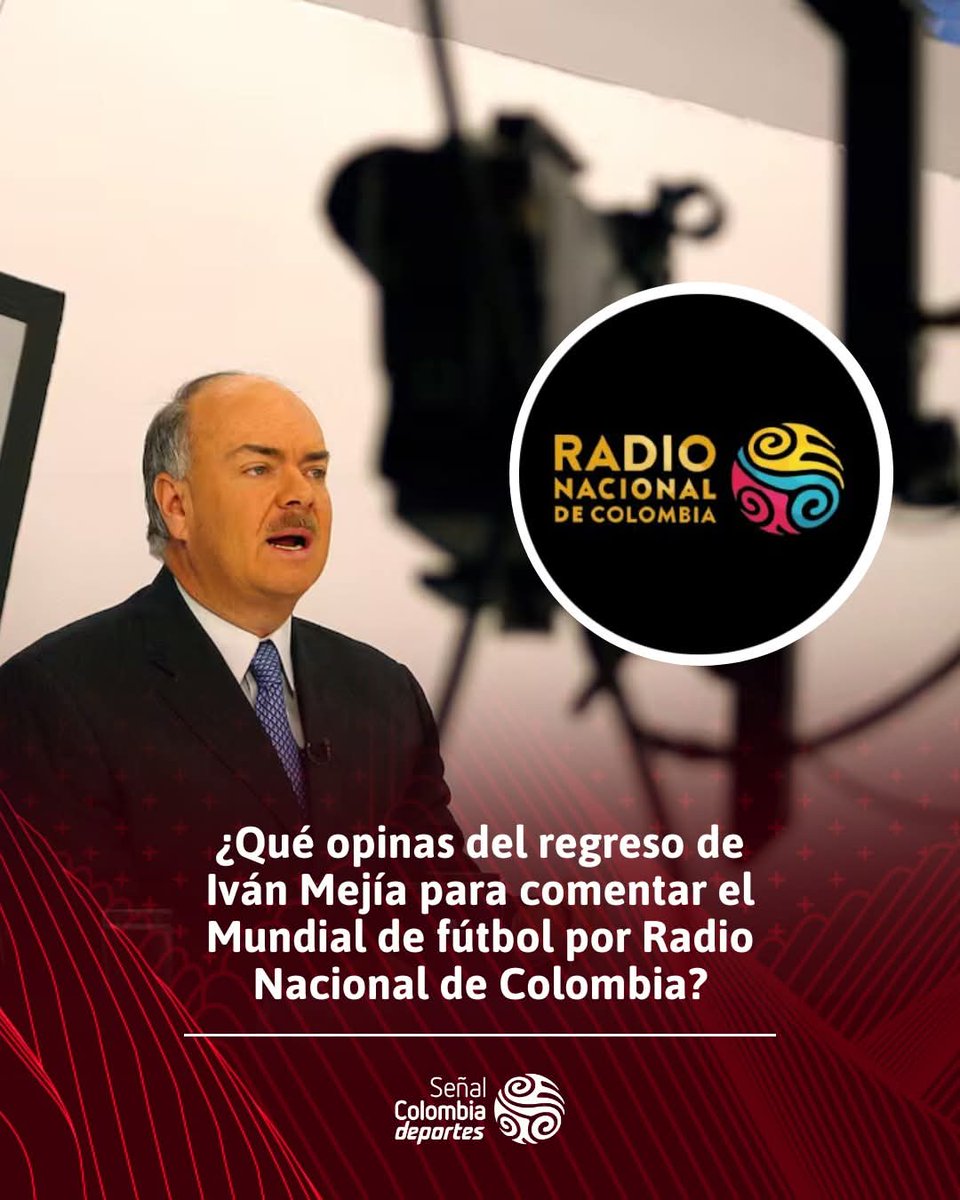 Amigos futboleros les tengo la noticia del año! Iván Mejía <a href="/PajaritoDeIvan/">Iván Mejía Álvarez</a> Está de regreso para el mundial, y lo transmitirá por Radio Nacional de Colombia junto al <a href="/TatoSanint/">TATO SANINT 🎙️</a> y Luis Alfredo Hernández en las 75 frecuencias 📻 #RTVCSeguimosCreciendo
#IvánMejíaEnRTVC