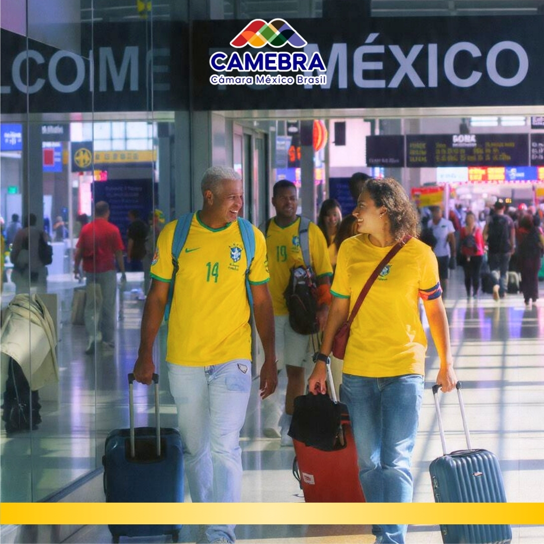 México está listo para recibir a cientos y miles de turistas brasileños rumbo a 2026🇲🇽🇧🇷Gracias a la nueva modalidad de visa electrónica, viajar a México será más ágil y accesible para Brasil. Acérquese a CAMEBRA para conocer todos los detalles en nuestro Comité de Turismo✈️