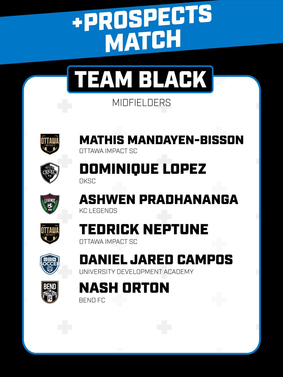 capelli_s_plus's tweet photo. ◼️◼️◼️◼️ +Prospects Match +Showcase Southwest | Team Black

Congratulations to all the players selected to compete at the Capelli Sport+ Southwest Showcase ➕Prospects Match! Watch in person on Field 1 @azgrounds. View the game live Saturday at 6:00 PM EST 📺 on Capelli Sport+ YouTube.

⬛️ Gabriel Meilleur of Rangers Elite Academy Vancouver
⬛️ Ivan Medina of @scdelsol
⬛️ Gavin Schmidt of @CelticSC1
⬛️ Kevin Ramirez of @scdelsol
⬛️ Daniel Sanchez of @LegendsSoccer10
⬛️ Mathis Mandayen-Bisson of Ottawa Impact SC
⬛️ Dominique Lopez of @DKSC_Official
⬛️ Ashwen Pradhananga of @LegendsSoccer10
⬛️ Tedrick Neptune of Ottawa Impact SC
⬛️ Daniel Jared Campos of @udauksoccer
⬛️ Nash Orton of @bendfctimbers
⬛️ Derrick Gallegos of @DKSC_Official
⬛️ Yandel Gallardo-Mejia of @clubevosoccer
⬛️ Tanner Takats of Rangers Elite Academy Vancouver
⬛️ Cruz Garcia of @LegendsSoccer10
⬛️ Ewan Vickers of Ottawa Impact SC
⬛️ Josue Alvarado of @DKSC_Official
⬛️ Will Allen of @CelticSC1
⬛️ Jimmy Parke of @SCdelSol