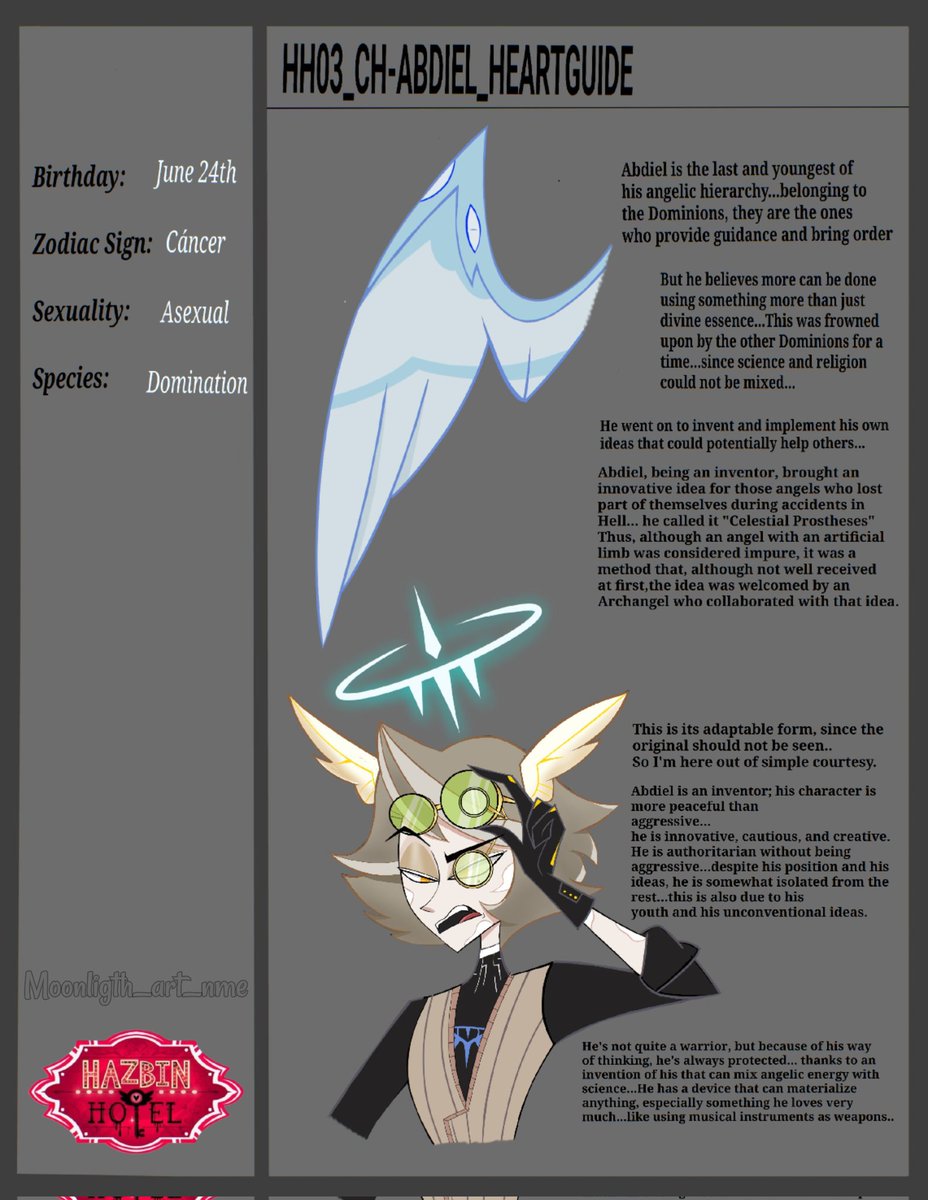 Un poco sobre Abdiel..
#HazbinHotel #HazbinHotelFanart #hazbinhotelseason2 #HazbinHotelOC