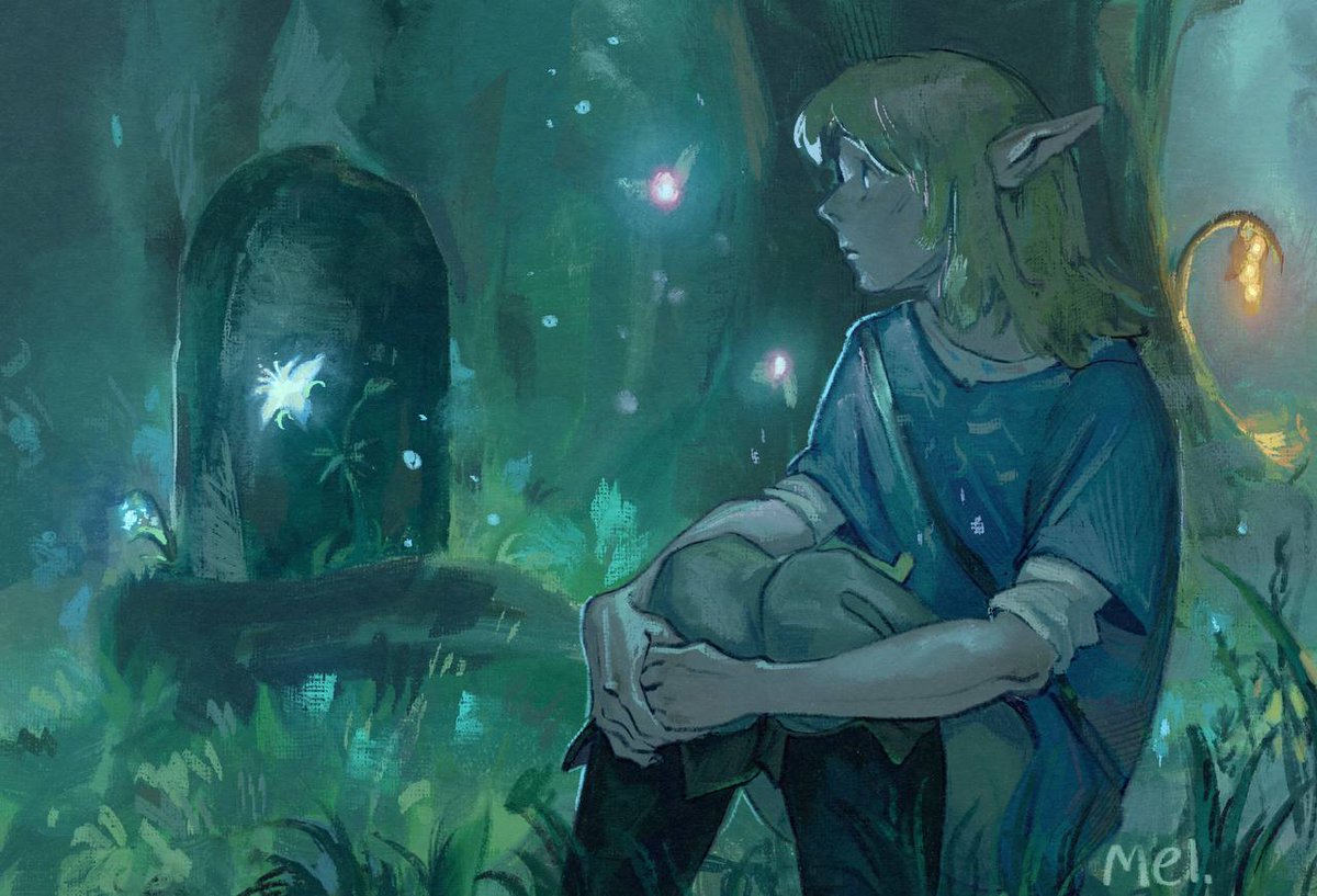 Oh to be the blonde twink sitting calmly in the lost woods...

#zelda #totk #botw #fanart #link #illustration