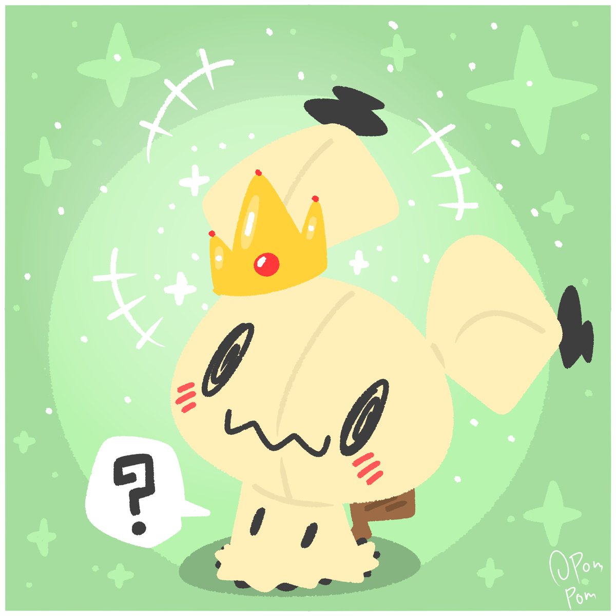 Fitting for the cutest creature of all gremlins! 👑 

#fanart #Pokemon #mimikyu