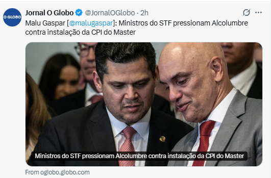 Cabral1889's tweet photo. @JornalOGlobo @malugaspar Supremos pedindo para aliviar
Acolumbre, continue dançando forró https://t.co/5fS3i7PU4F