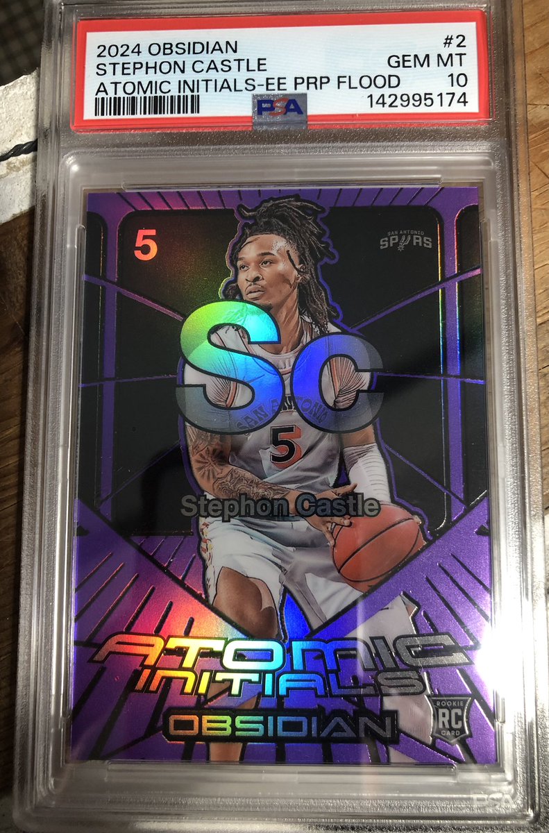 Check out 2024 Obsidian Purple Flood Stephon Castle #/75 PSA 10  Spurs ROY. POP 2 ebay.us/m/zw1Ryo #eBay via <a href="/eBay/">eBay</a> #thehobby #spurs #psa10