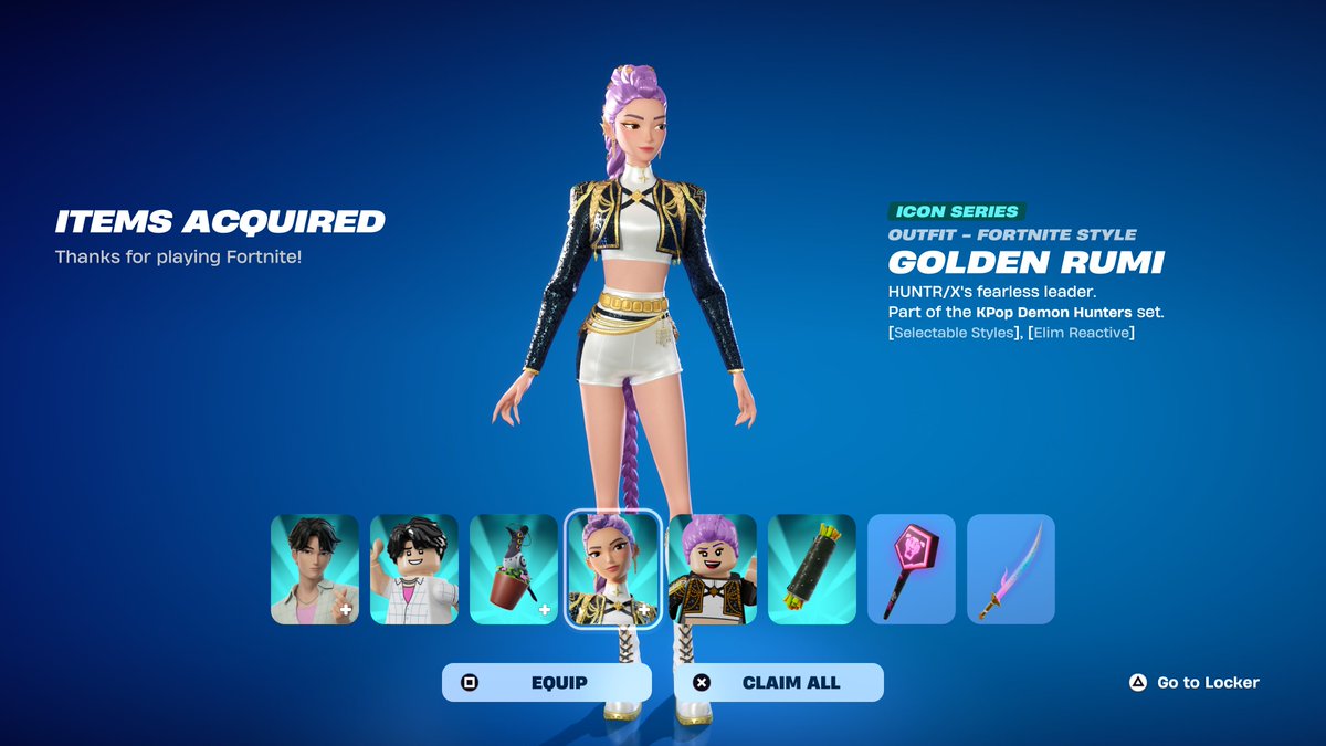 FortniteFNLK's tweet photo. Fortnite KPop Demon Hunters Golden Rumi Skin Giveaway 🎁

To Enter: 
❤️♻️ LIKE &amp; RETWEET
📲 FOLLOW @FortniteFNLK @braniyt 
🛑 SUBSCRIBE https://t.co/0sQIWlvoWt
🎙️JOIN DISCORD https://t.co/WdRCsdV8FY
✅ COMMENT “DONE”

USE CODE ‘FNLK’ #ad https://t.co/UcQhXUJQcA
