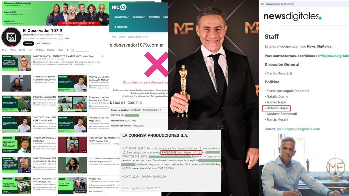 Hola Luis. 
Vayamos a datos objetivos, sin adjetivos ni opiniones:

1️⃣ Tenés un programa de radio en el que invitaste no menos de diez veces a Matías Yofe, denunciante en la causa de la “Casa de Pilar” e imputado por extorsión.

¿En serio nunca se te ocurrió preguntarle por