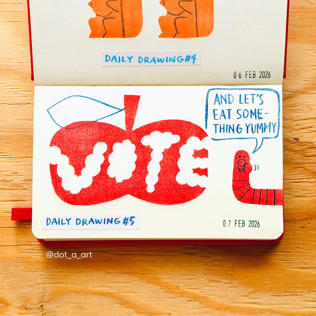 dot_a_art's tweet image. 🍎🪱💭

#illustration #イラスト