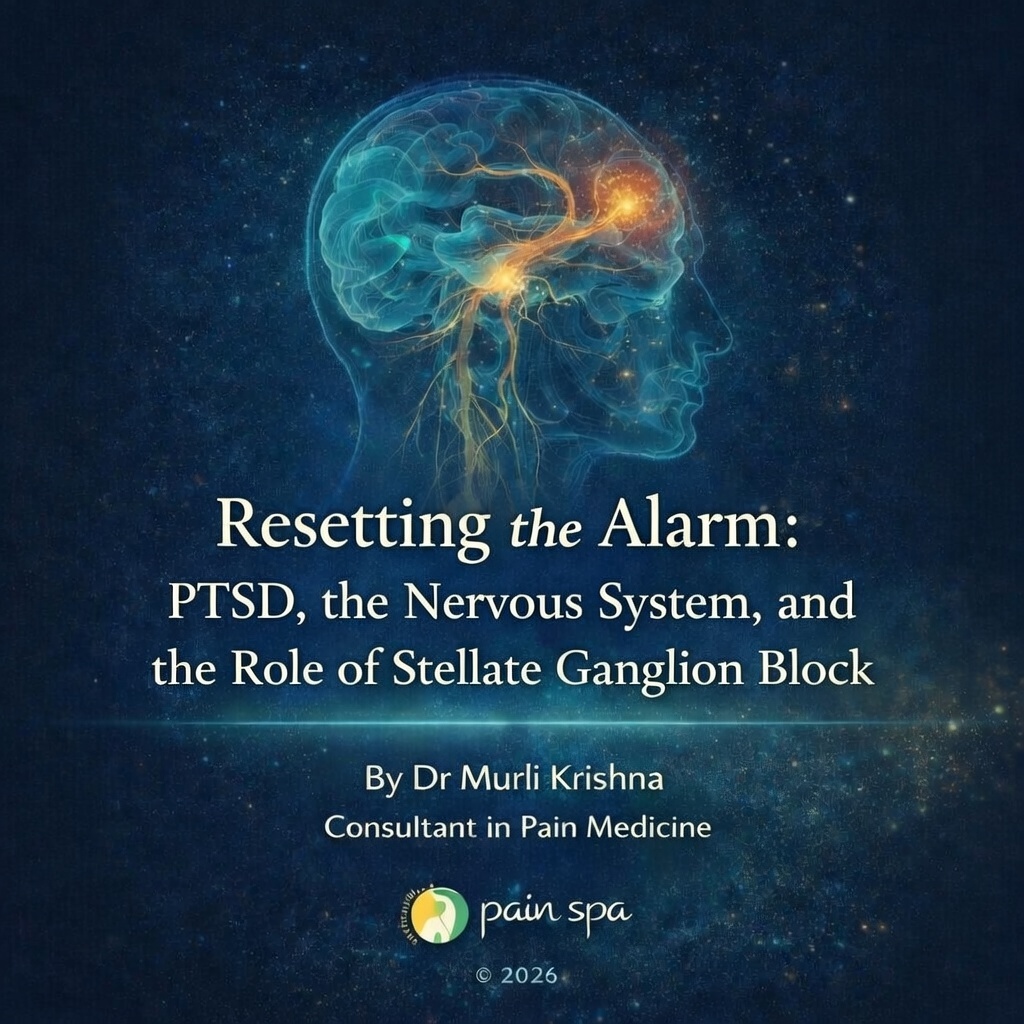 PainSpaLimited's tweet photo. "New audiobook: Resetting the Alarm: PTSD, the Nervous System &amp; Stellate Ganglion Block
For those with stuck PTSD symptoms (hypervigilance, flashbacks, anxiety)—explains nervous system 'alarm' mode &amp; explores SGB as a potential reset option (evidence-based, no miracles promised). https://t.co/cq90DKVMUE