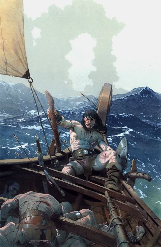 Conan by Esad Ribic, in watercolor and gouache