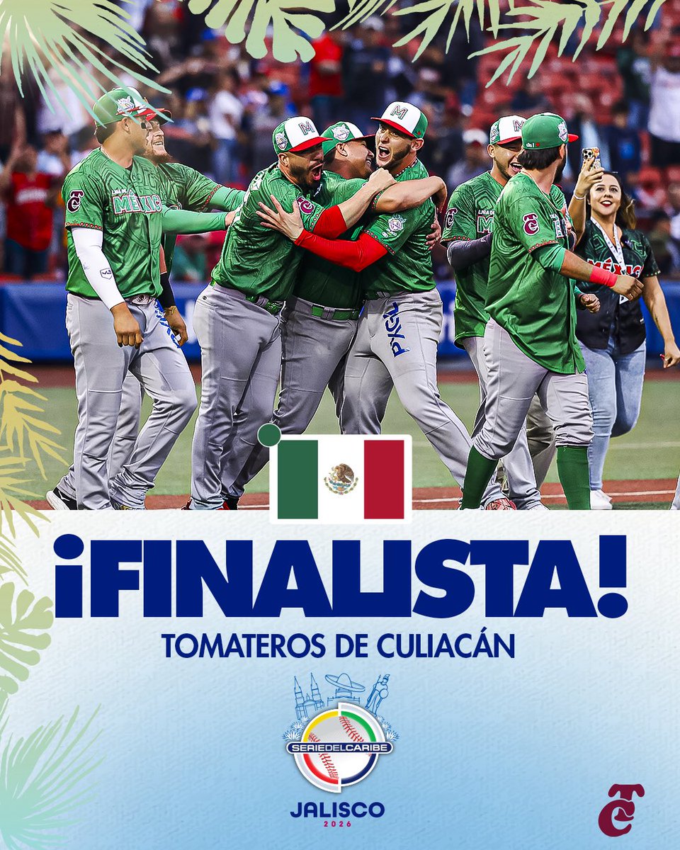 beisboldecaribe's tweet image. MÉXICO VERDE ESTÁ EN LA FINAL DE LA SERIE DEL CARIBE 2026 🇲🇽⚾️

@clubtomateros