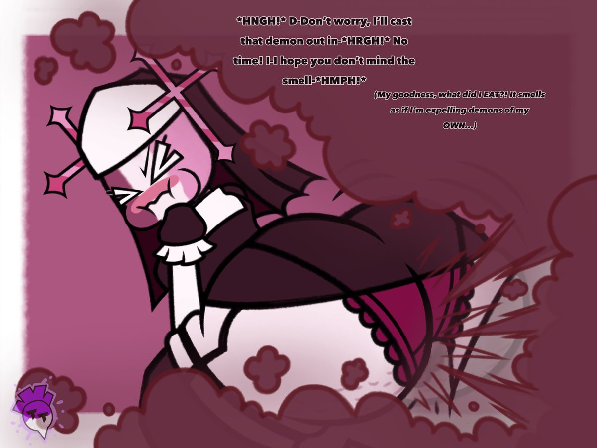 MeepingMorpo's tweet photo. Sarvente has noticed something sinful going on with you down below…it must be the work of a vile demon! Nothing an Assorcism* can’t fix! (she doesn’t realize it’s JUST her ass that’s causing you to be hard, not a demon…) 

*Exorcism with her ass. https://t.co/CcOzKdcPKB