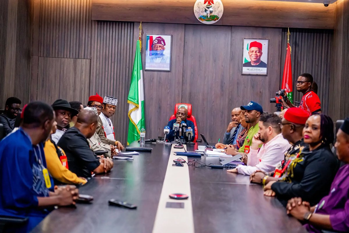 UkohaNjoku's tweet photo. Yesterday, thursday, 5th February, His Excellency, Dr. Alex Otti, OFR, received a delegation of the promoters and partners of the proposed Aba Commercial Smart City Project in his Office.

Governor Otti assured the delegation of his readiness to flag-off the project once all the requirements are met, including seeing the "colour of the money," stressing that work will start first before the flag-off will take place, as that has been a pattern of his administration to see contractors mobilize to site first, for weeks or months.

He warned that he would not want to see a situation where after flagging-off the project, work will stop after some days or weeks. He said that although he wants the project to start immediately, he was willing to give them more time to get fully ready for the project.

The State Chief Executive disclosed that he will soon be flagging-off the construction of Enyimba Hotel, the first ever Five Star Hotel to be built in the city of Aba, being developed in partnership with Radisson Blu, one of the best hotel and hospitality brands in the world.

The Governor also disclosed that Radisson Blu had already commenced work on the site of the decades-long abandoned Enyimba Hotel Project at Ogbor Hill, Aba, initiated by Late Dr. Sam Mbakwe, former Governor of old Imo State.

The Governor was joined by the Honourable Attorney General and Commissioner for Justice, Bar. Ikechukwu Uwana (SAN), Commissioner for Trade and Commerce, Dr. Mrs. Salome Obiukwu, the Director-General and CEO, Public-Private-Partnership and Investment Promotion, Mr. Chinedum Chijioke among other senior Government appointees.

Ctz. UKOHA, NJOKU UKOHA
Chief Press Secretary to the Executive Governor of Abia State.
February 6th, 2026.