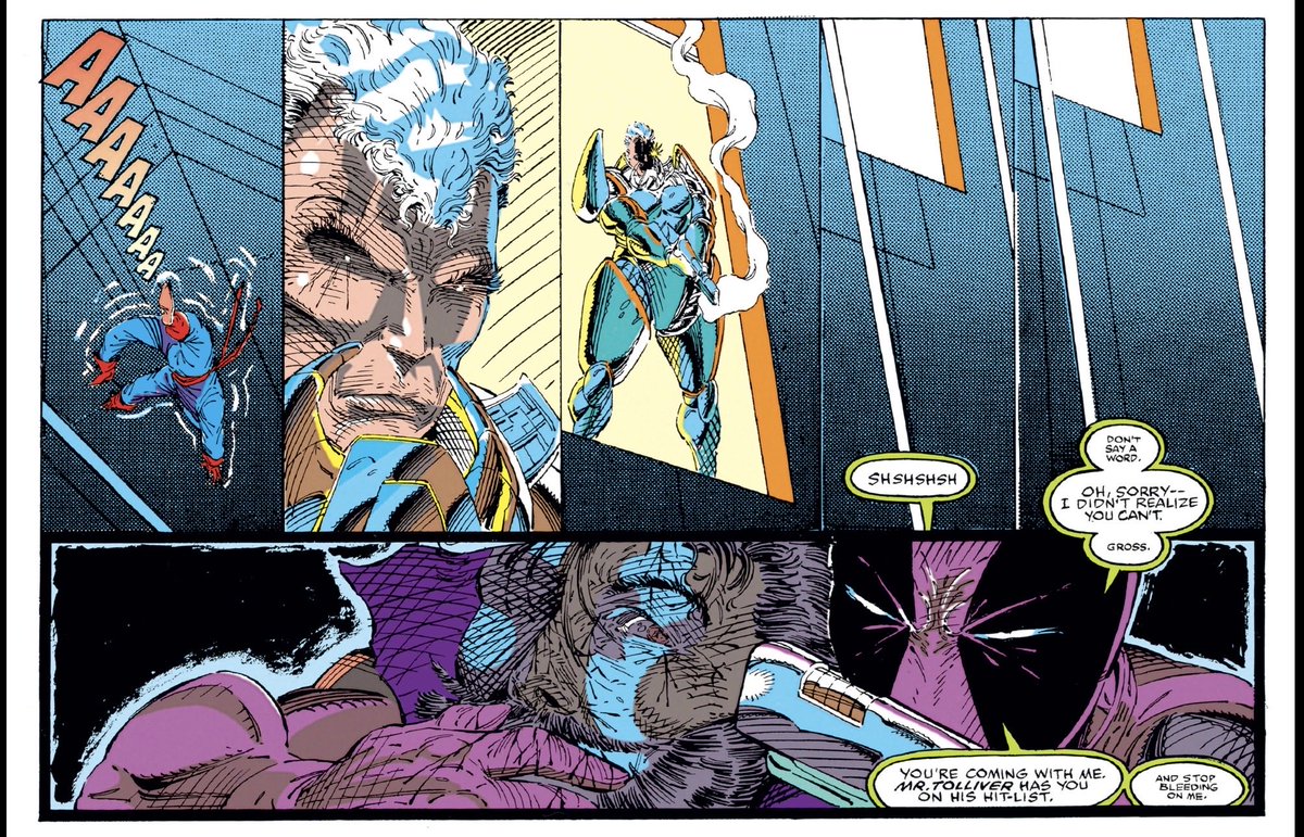 Daily_Cable's tweet image. #Cable in X-Force #4
Art by @roberliefeld 
Also the claim that #deadpool wasn’t a wisecracker from the beginning,..Look at the last panel. 

 #marvel #marvelcomics #art #comics #90scomics #90smarvel #90sxmen #comicart #xmen #xforce #mutants #90s #dailyCable #Cableaday #liefeld