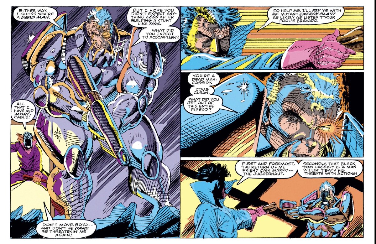 Daily_Cable's tweet image. #Cable in X-Force #4
Art by @roberliefeld 
Also the claim that #deadpool wasn’t a wisecracker from the beginning,..Look at the last panel. 

 #marvel #marvelcomics #art #comics #90scomics #90smarvel #90sxmen #comicart #xmen #xforce #mutants #90s #dailyCable #Cableaday #liefeld