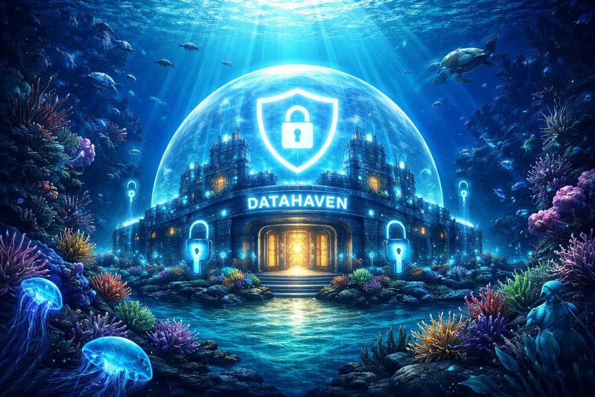 cmateika's tweet photo. @DataHaven_xyz 
Beneath the surface, my digital shelter protects what matters most. An underwater DataHaven fortress symbolizes privacy, calm, and unbreakable security—where data lives safely, surrounded by light, life, and layered protection. 🌊🔐 https://t.co/qOVwXNbSjf