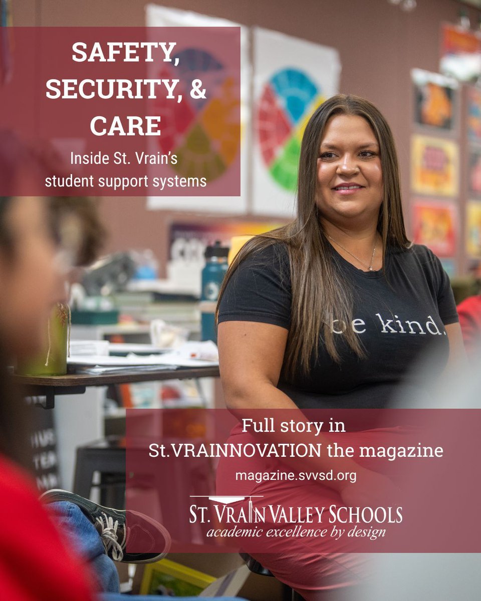 SVVSD's tweet image. Safety and student support go hand in hand. During National School Counseling Week, we thank our counselors for the daily impact they make.

Learn more about how we keep students safe and supported: stvra.in/safety 

#StVrainAdvantage #StVrainStorm #PublicSchoolAdvantage