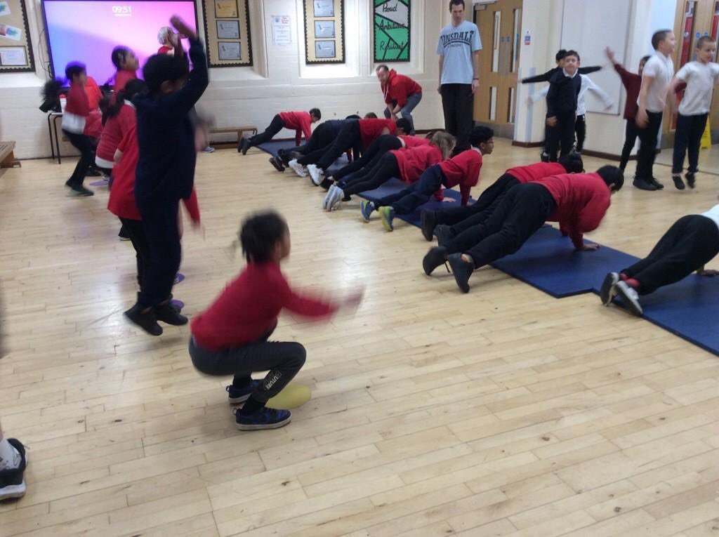 Today has been very exciting!  We had a visit from Joe Roebuck who swam in the 2012 Olympic games in London.  He showed us his medals and told us that he trains for 5 hours a day. Joe set up some circuits for the children and the teachers to try. We were exhausted by the end!