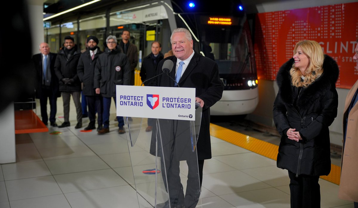 fordnation's tweet photo. The Eglinton Crosstown LRT will officially open this weekend on Sunday, February 8. To mark the occasion, we’re offering free transit rides on the first day of service.

We’re going to keep investing in important local transit projects, including the Eglinton Crosstown West Extension, as we build the largest transit expansion in North America.

Learn more: https://t.co/ZECdYHdPF3