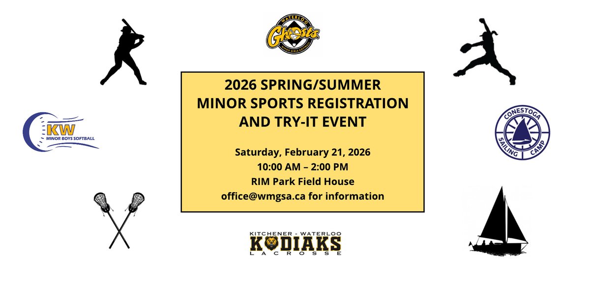 Our Minor Sports Registration and Try-It Event returns for 2026. Put Saturday February 21st on your calendar. Bring your friends. Bring your family. Come on out and Give Us a Try!!! 🥎