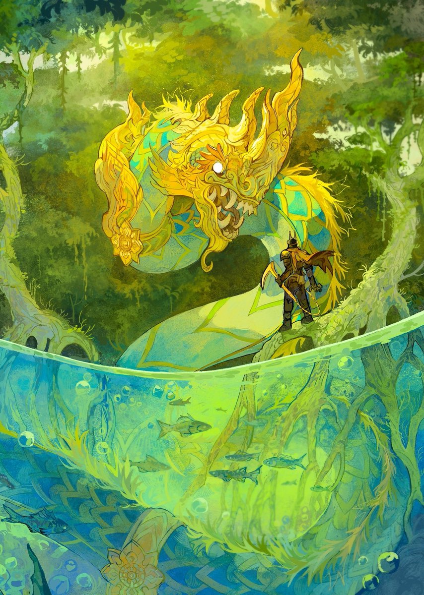 a custom cover for a book! it was very interesting to draw it! 🐉 1/2