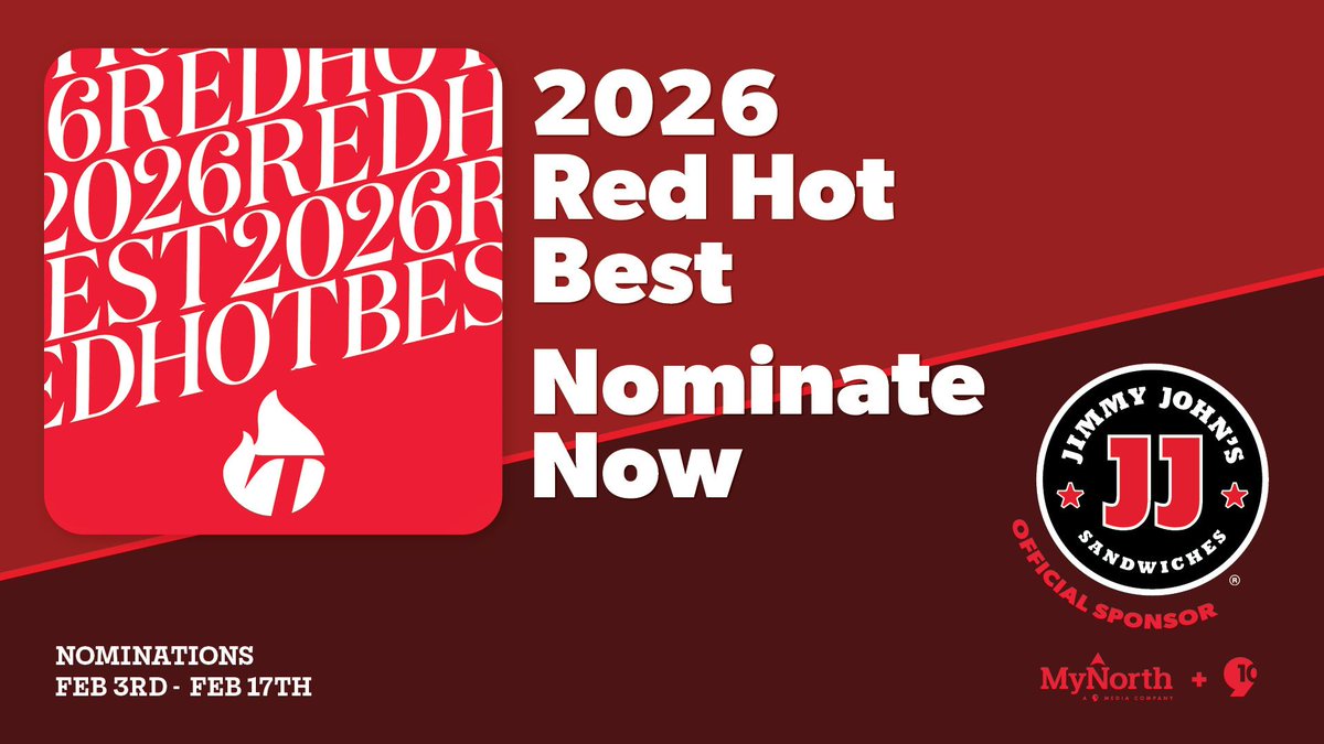 Have you submitted your favorites yet? 🔥Red Hot Best nominations are open through February 17. This is your chance to tell us who deserves a spot in the Top 10. Then, voting kicks off March 3. 

👉 Nominate here: link.mynorth.com/RHB26