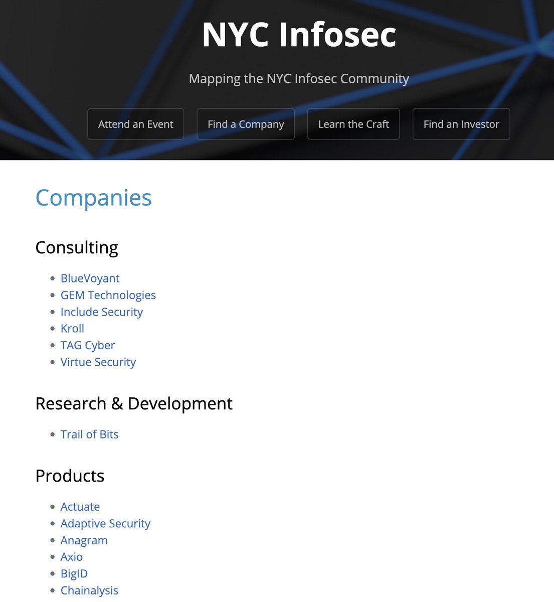 I had a bunch of people ask me about cybersecurity startups in NYC lately, so I made a big update to nyc-infosec.com.

If you're not listed and want to be, reply here on X or make a pr!
nyc-infosec.com/companies/