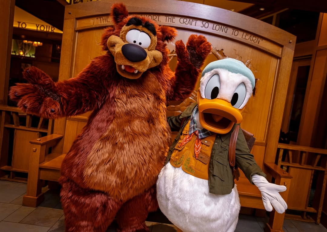 NEW: Disneyland shared photos of Humphrey the Bear at Storytellers Cafe at Disney's Grand Californian Hotel &amp; Spa!

He will join Donald Duck and other beloved Disney characters during Donald’s Tales of Adventure Dinner Buffet.