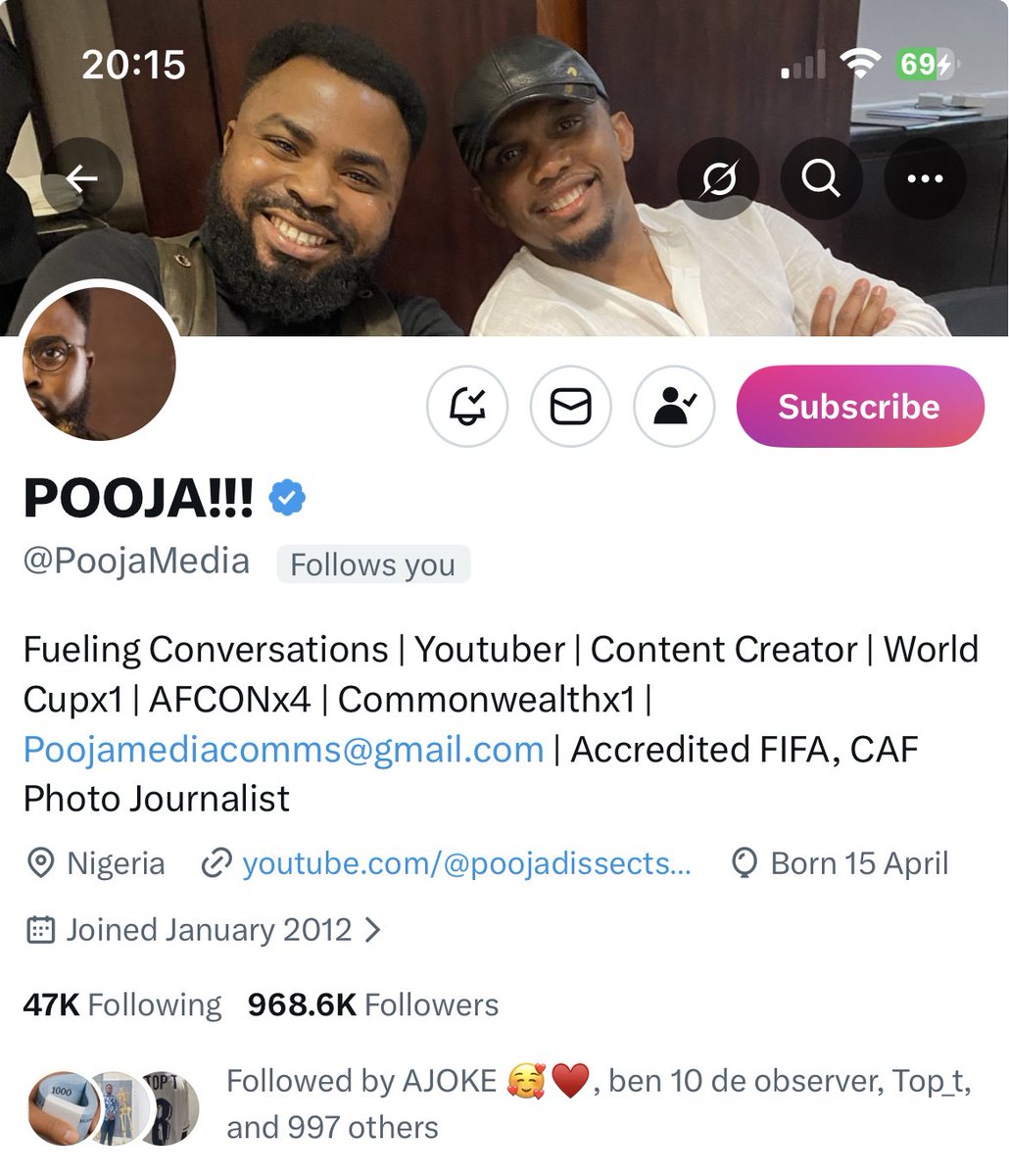 Omo see who just followed me guys