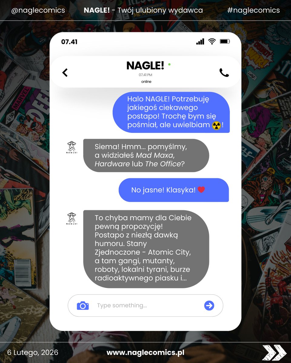 NAGLECOMICS's tweet image. 📢 Wy pytacie, my odpowiadamy! 😆 Zawsze do usług! 🔥 #naglecomics #książki #komiksy