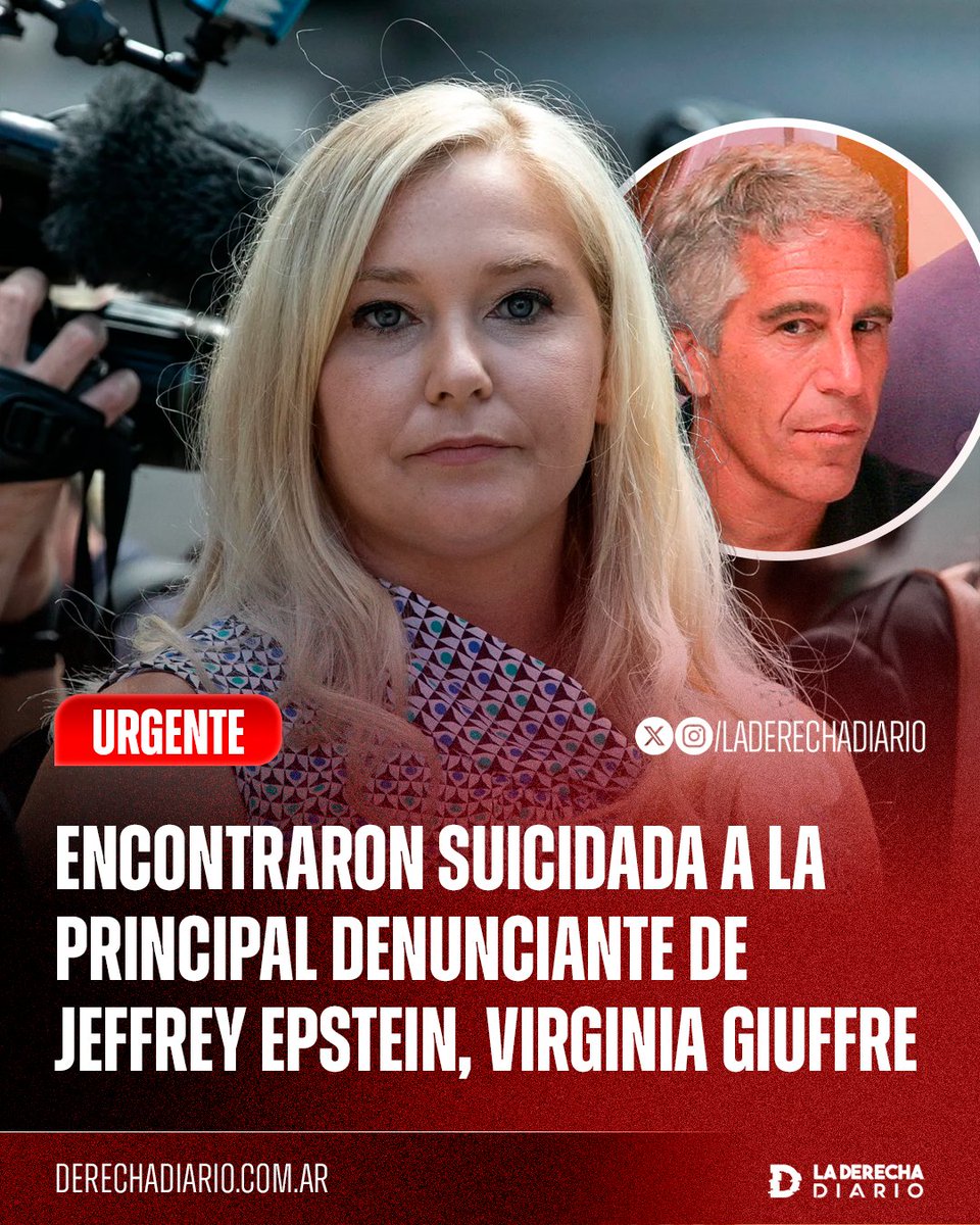 Virginia Giuffre, quien llevó a la corte a Jeffrey Epstein, acusándolo de dirigir una red de pedofilia, había declarado: 

"Demasiadas personas malvadas quieren verme callada."

Fue atropellada por un autobús, fue hospitalizada en estado grave, luego se recuperó pero se suicidó
