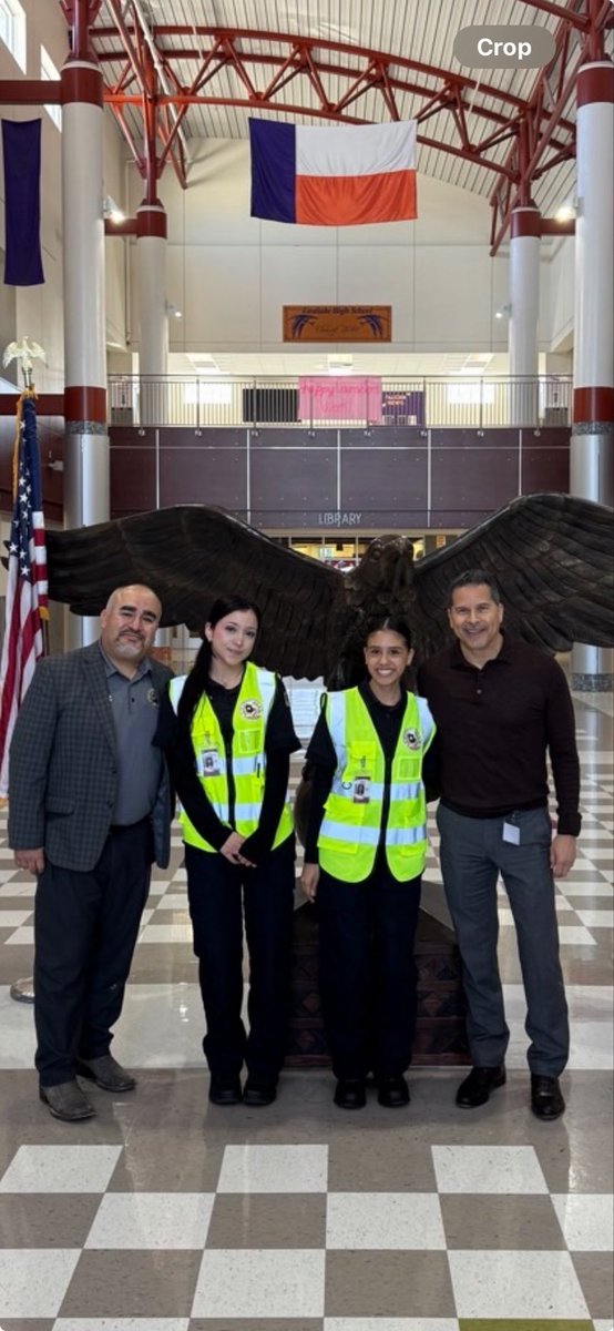EastlakeLaw's tweet photo. While our LE students were conducting security sweeps promoting a safe learning environment, they received an unexpected visit & praise from our Superintendent Mr. Vasquez & Asst. Superintendent Mr. Guerra. #CTEROCKS @Eastlake_HS @SocorroISD https://t.co/ZIRCk8NBmy