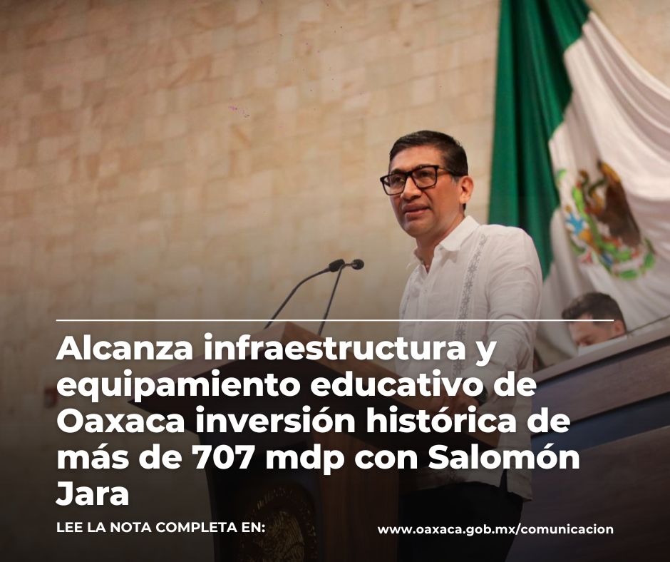 . <a href="/IOCIED_GobOax/">IOCIED Gob. Oax.</a>  realizó obras escolares en 327 municipios, lo que representa el 57.3 por ciento del total de la entidad
📲 Más Información: bit.ly/4qkJLNa