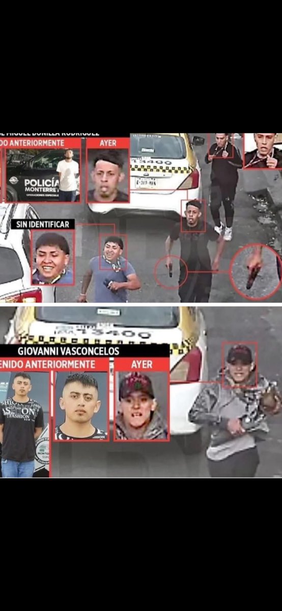 Estos son 4 de los malandros que ayer tuvieron una balacera en el centro de MTY con otro grupo rival! Si los ves, denúncialos!