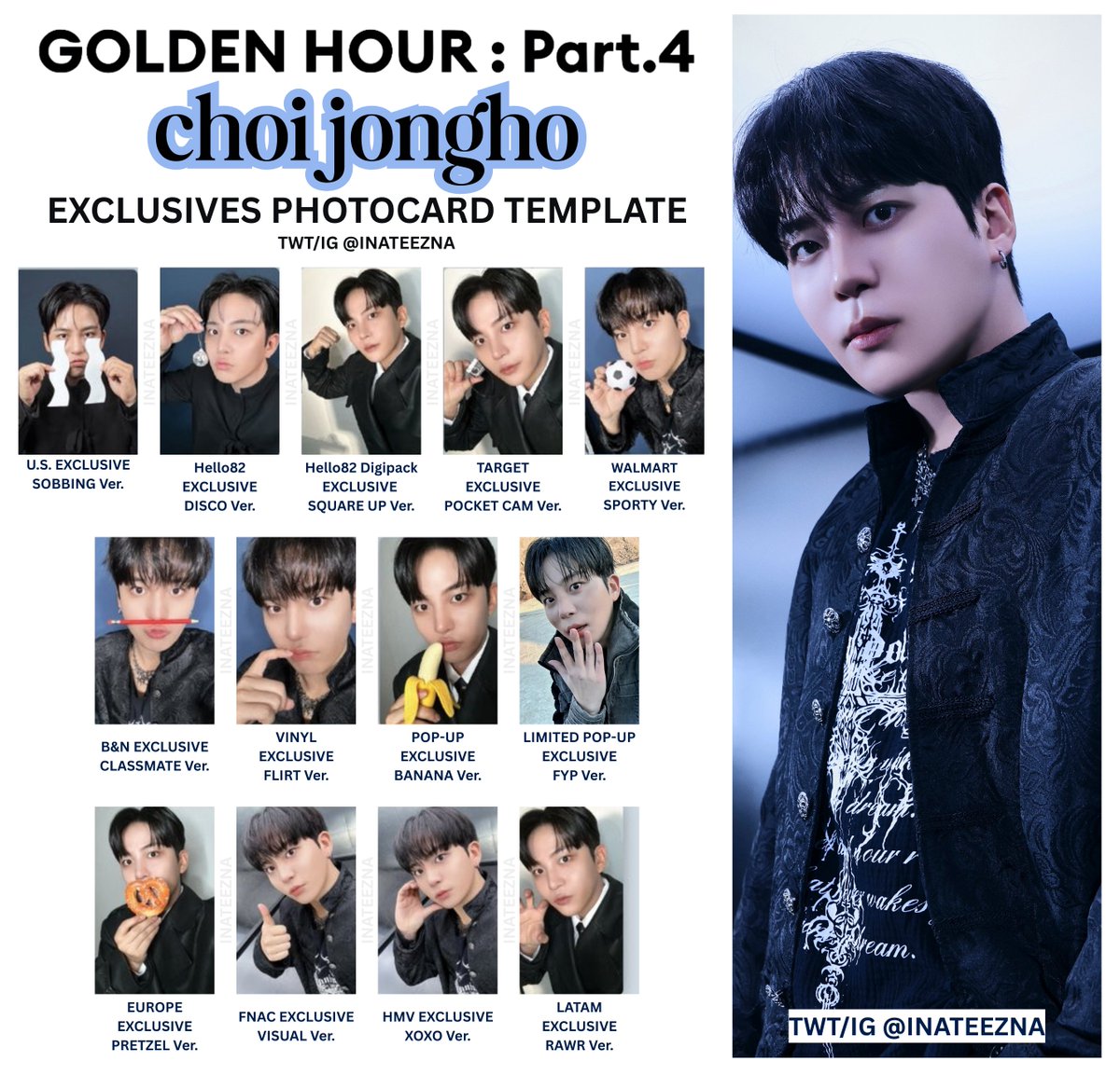 ✓ATEEZ [GOLDEN HOUR: PART.4] Exclusives Photocard PC Template