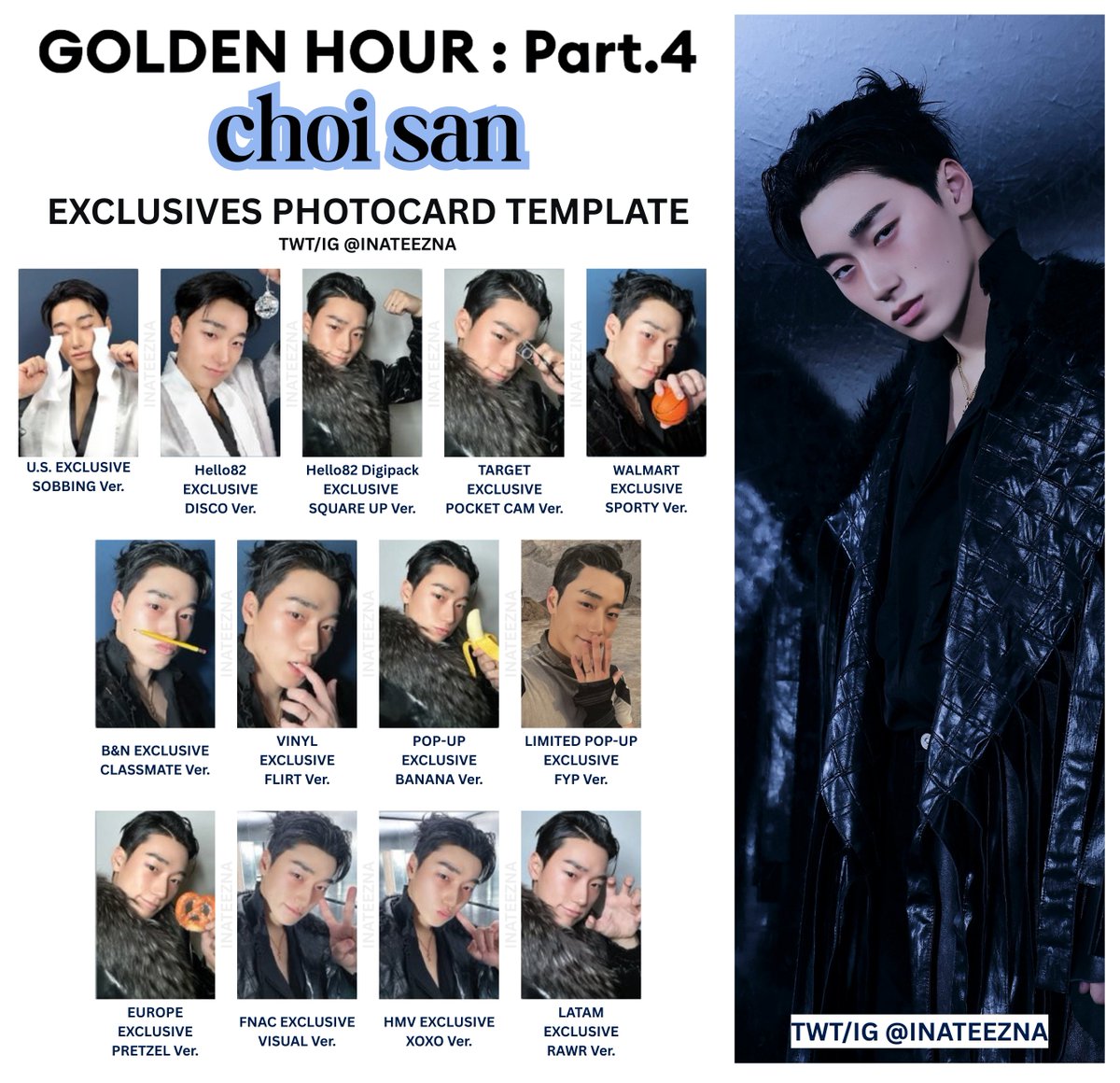 ✓ATEEZ [GOLDEN HOUR: PART.4] Exclusives Photocard PC Template
