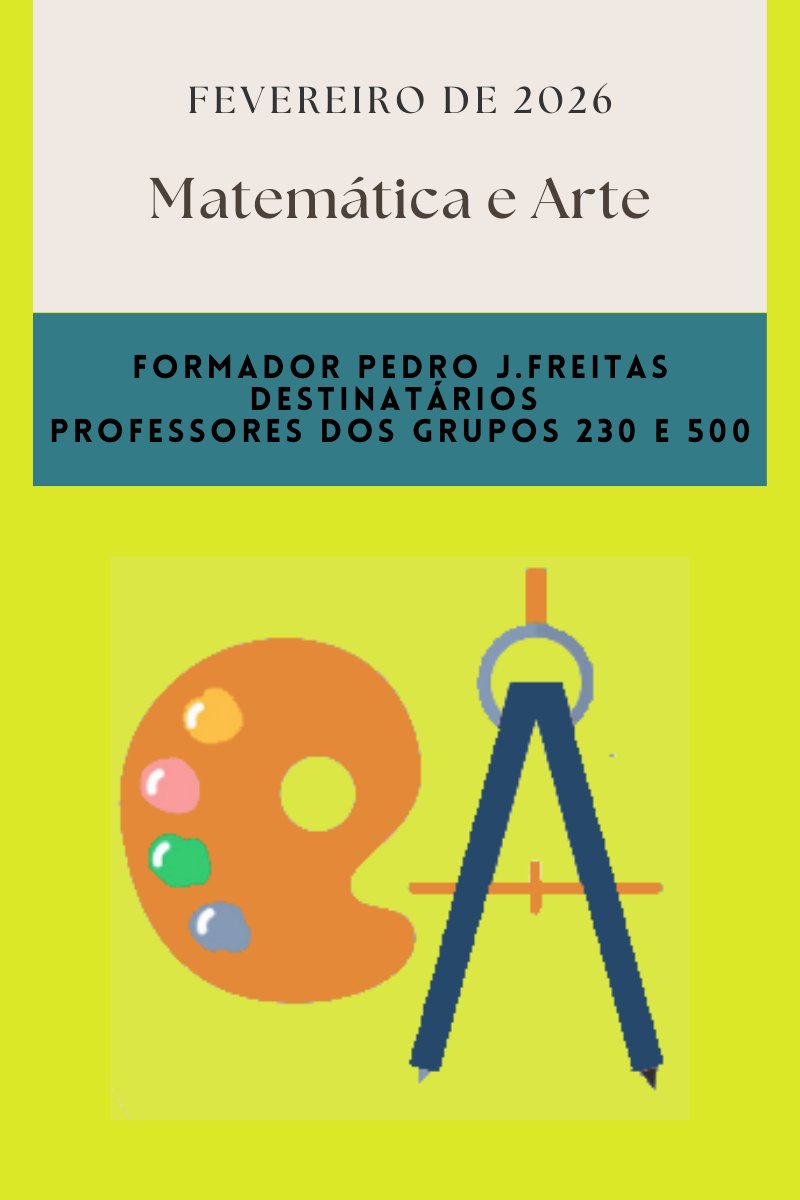 ESTREIA | Formação Matemática e Arte I
Já parou para pensar como o rigor da geometria se funde com a genialidade de Almada Negreiros ou como a lógica matemática sustenta as obras impossíveis de Escher?
🗓️ 25 FEV, 2, 4, 6, 9 e 11 MAR
 ⏰18h – 20h
 📌Online 
Formador: Pedro Freitas