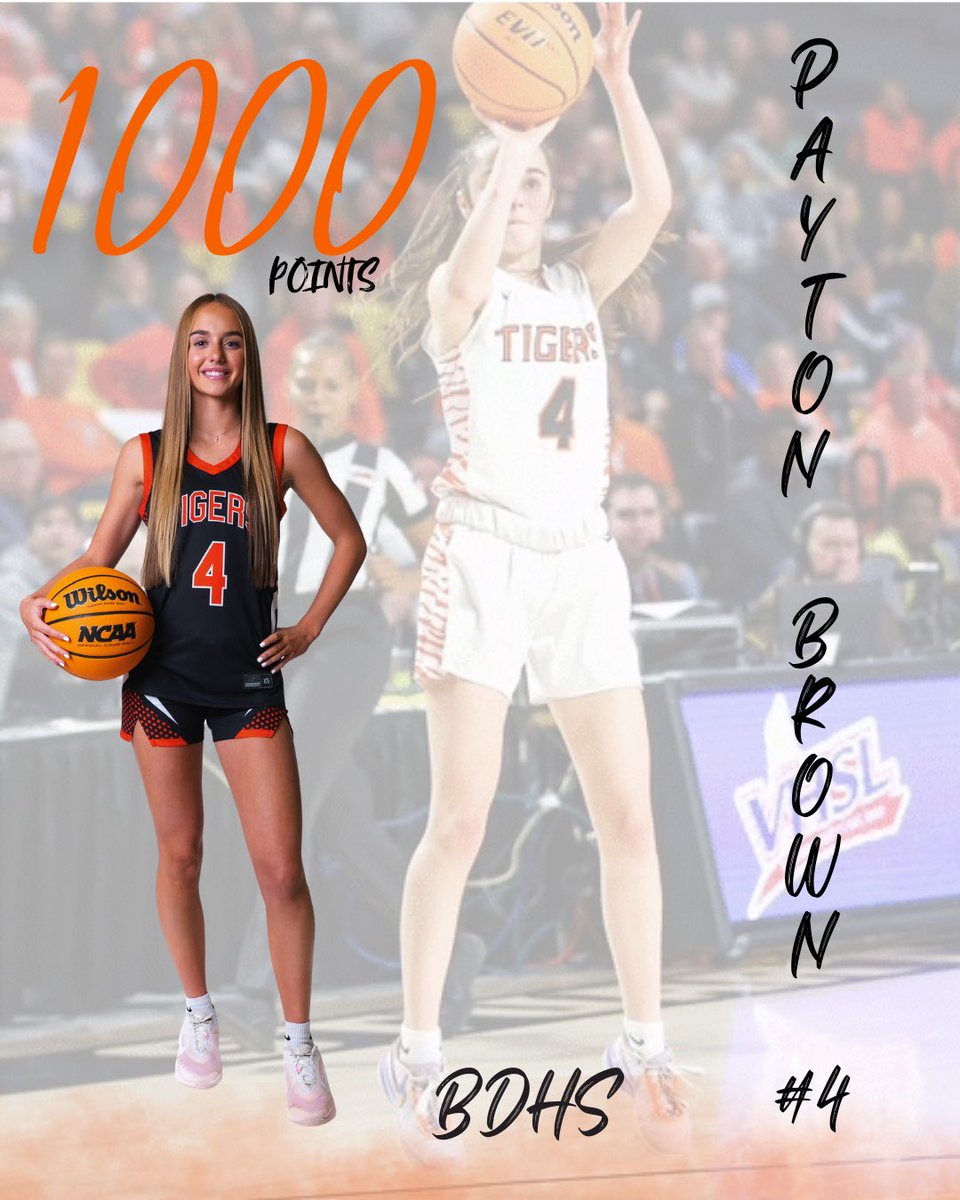 Congratulations to our senior shooting guard Payton Brown for reaching an incredible milestone on Tuesday night! 

We will be recognizing PB tonight before tipoff! We love you #4 and are so proud of you. 🔥🧡
