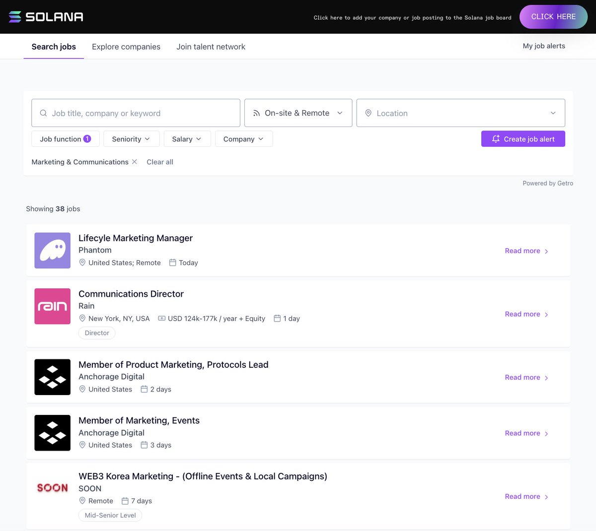There's never been a better time to get a job on Solana

38 open marketing jobs
500 including other functions

Build through the bear and win in the bull