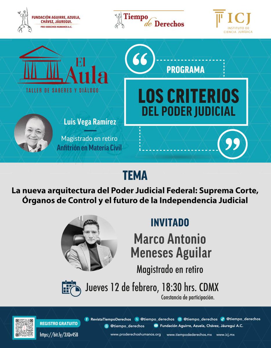 ⚖️📌 𝐏𝐫𝐨́𝐱𝐢𝐦𝐚 𝐞𝐦𝐢𝐬𝐢𝐨́𝐧 𝐝𝐞 𝐋𝐨𝐬 𝐂𝐫𝐢𝐭𝐞𝐫𝐢𝐨𝐬 𝐝𝐞𝐥 𝐏𝐨𝐝𝐞𝐫 𝐉𝐮𝐝𝐢𝐜𝐢𝐚𝐥

Te invitamos a un análisis de alta relevancia sobre la transformación institucional del sistema de justicia en México:

“𝐋𝐚 𝐧𝐮𝐞𝐯𝐚 𝐚𝐫𝐪𝐮𝐢𝐭𝐞𝐜𝐭𝐮𝐫𝐚 𝐝𝐞𝐥