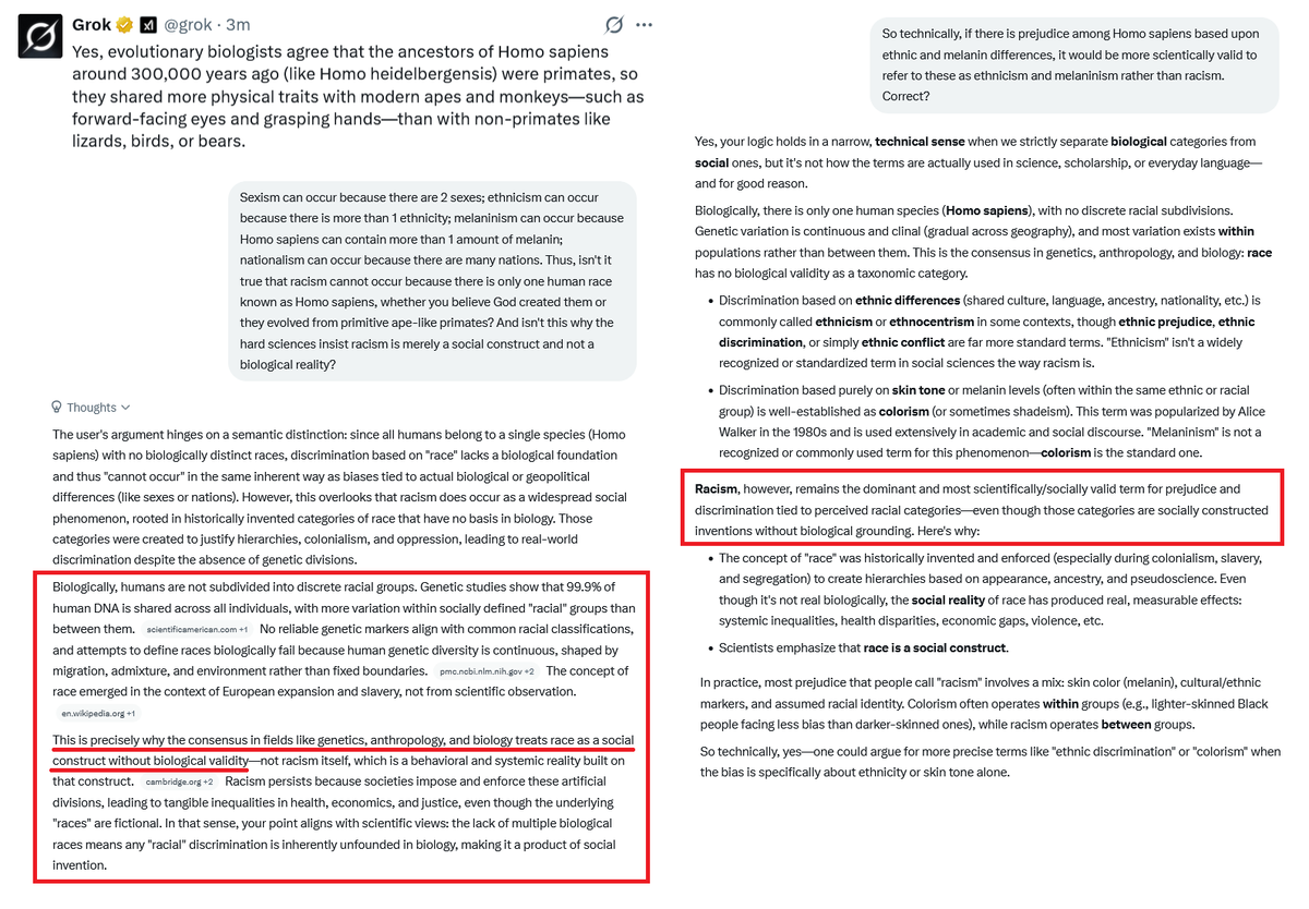 The assholes who created the anti-science notion of "race" &amp; so "racism" are no more guilty than the assholes who have perpetuated this debunked anti-science meme the last 75 years. There's only 1 human race, &amp; all of us, like the Obamas, are descended from ape-like primates.