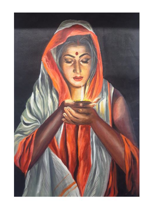 Art of the Day! "Lady Celebrating Diwali painting". Buy at: ArtPal.com/33manisharts?i…