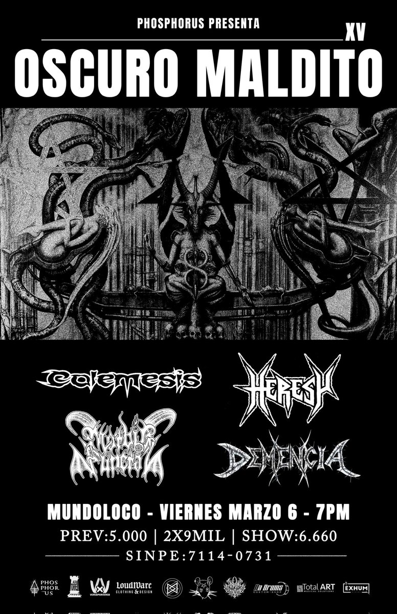 New show announced, 
March 6,  2026, Mundo Loco San Pedro , San José , Costa Rica
#metaldeldiablo
#morbidfuneral 
#metalcostarica